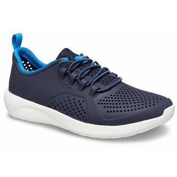 Crocs LiteRide™ Pacer Boys' Sneakers Navy / White | Australia 1459EBCX